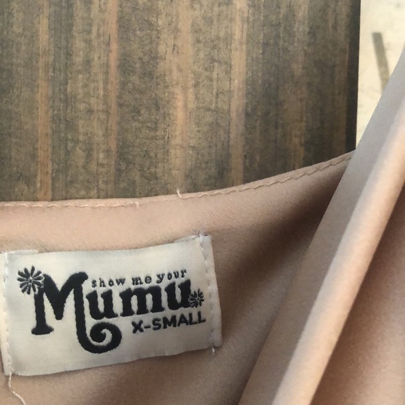 Show Me Your Mumu Tuscany Maxi Satin Slip Dress in Champagne in X-Small - Picture 5 of 6